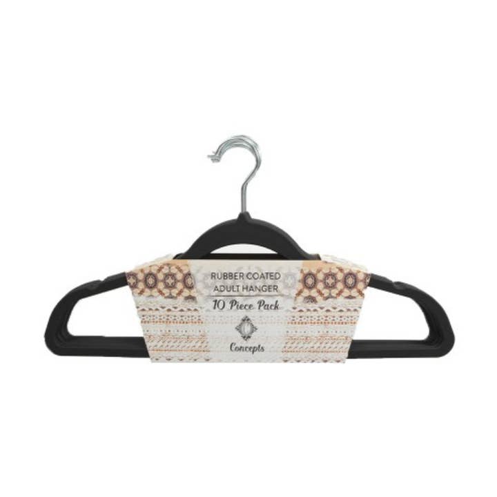 Concepts 10pc Rubber-Coated Hangers – Stylish & Sturdy for wholesale by Concepts In Time