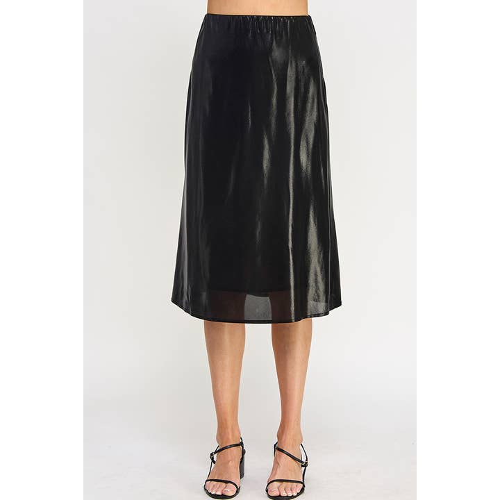 Liquid Metal Midi Skirt@ for wholesale by Allie Rose