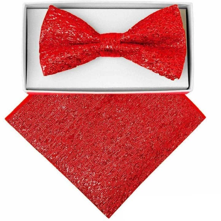 Dubal Brothers - Wholesale Bow Tie - Men's - VITTORIO FARINA Rhinestone Bowtie & Pocket Square by Classy Cufflinks8