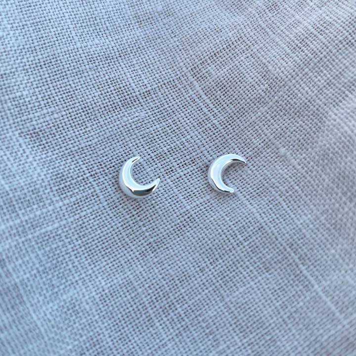 Crescent Studs | Silver for wholesale by Naked Sage