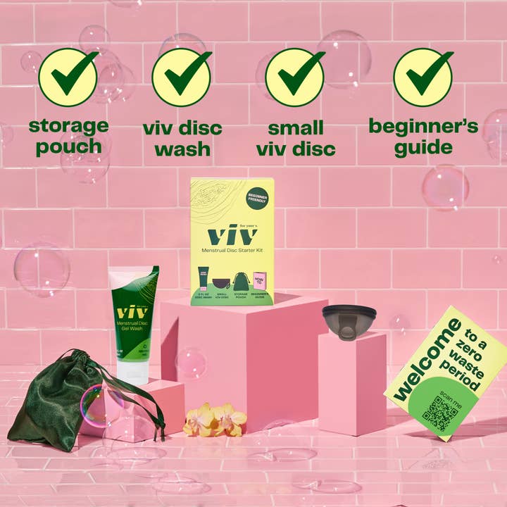 Viv for your V - Wholesale Menstrual Cup - Viv Menstrual Disc Starter Kit - Beginner Period Disc Bundle1