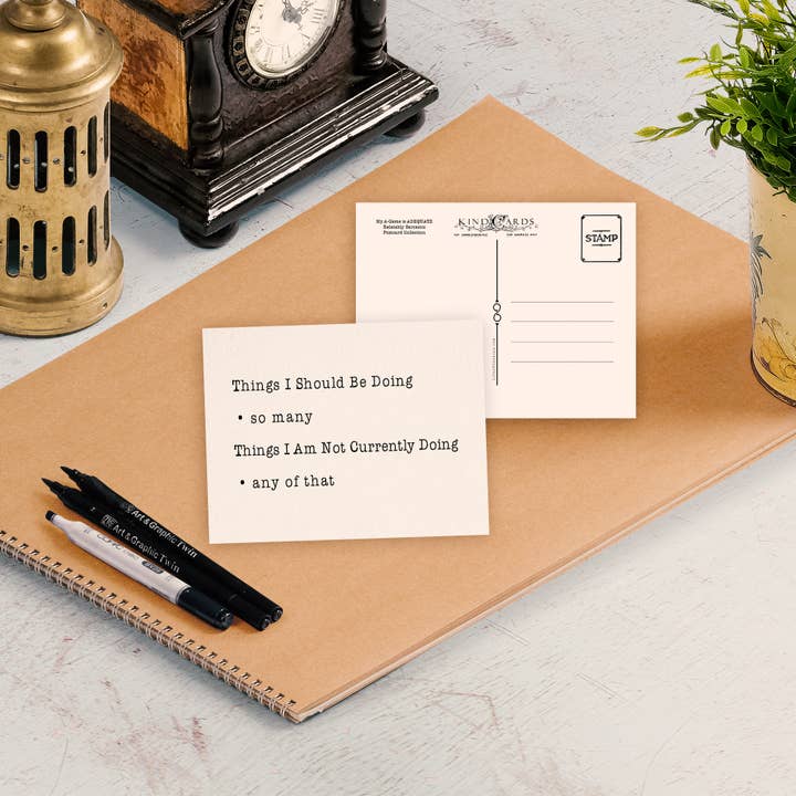 Things I Should Be Doing Postcard for wholesale by Life of the Kind