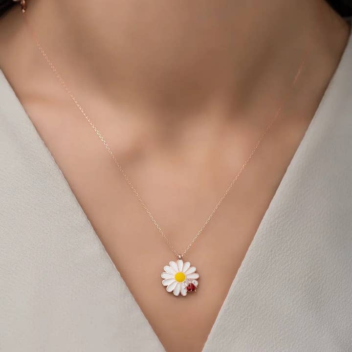 Umays Boho – wholesale Hänge-/berlockhalsband – Söt halsband för kvinnor, tusensköna halsband, silver halsband