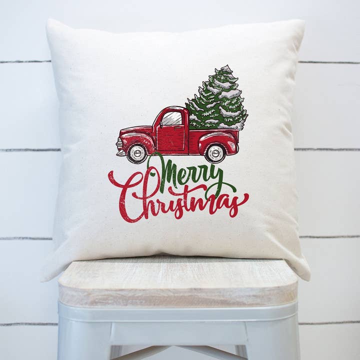 Glædelig jul rød lastbil med juletræ jul for engroshandel hos Rising Tide Vintage