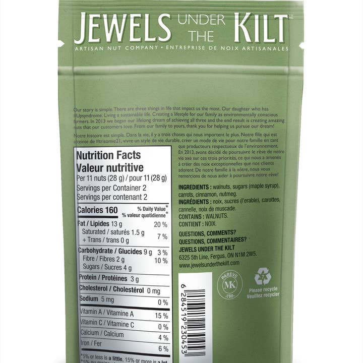 Jewels Under The Kilt - Wholesale Nuts - Carrot Cake Walnut1