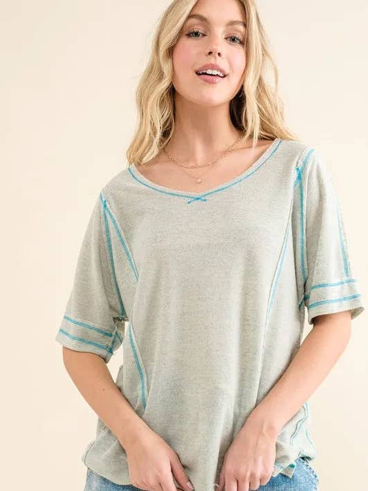Mint And The Why Reversed Stitch Basic T Shirt for wholesale on Faire0