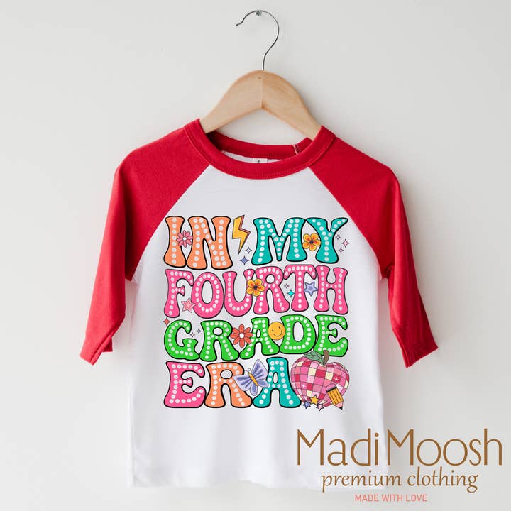 Madi Moosh – wholesale Screen-printed t-shirt – Kids – In My 4th Grade Era Back To School Shirt - School Shirt