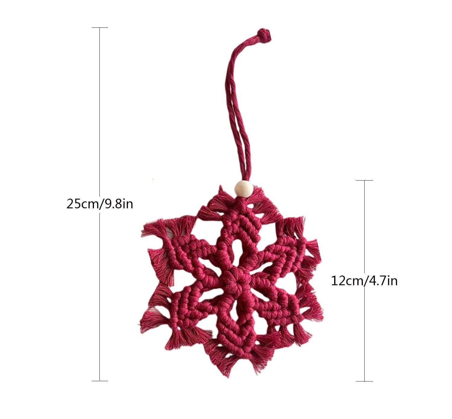 Weavey Studio - Wholesale Christmas decoration - Weavey Studio, Macrame Christmas Tree SnowFlakes Ornament 6