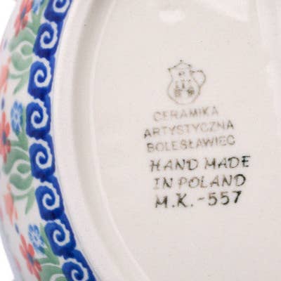 Polmedia Polish Pottery - Wholesale Decorative Plate/Dish/Bowl - Fish Shaped Platter 9" Babcia's Garden Theme