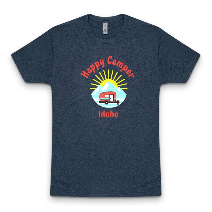 Happy Camper Idaho T-shirt for wholesale by Salty Bear