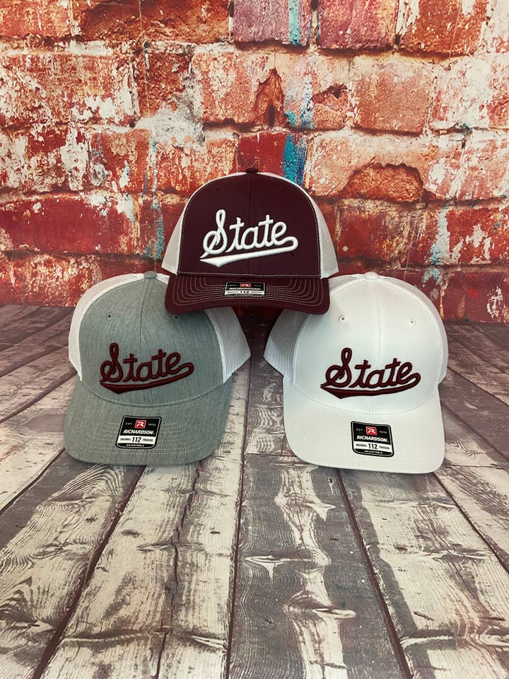 MSU State Script Puff for wholesale by Speckle Bellies Clothing Company