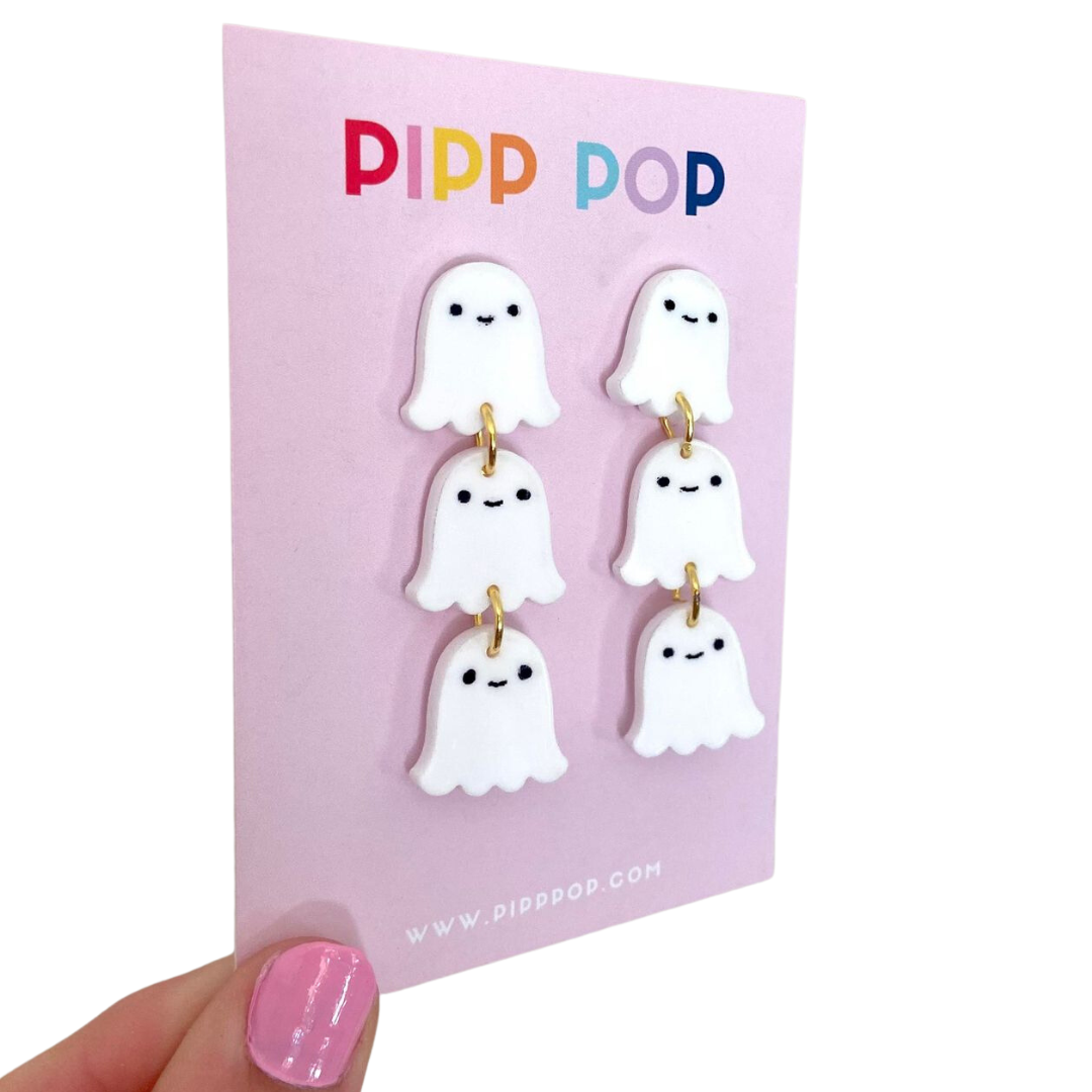 Pipp Pop - Wholesale Dangle Earrings - Halloween Ghost Dangles1