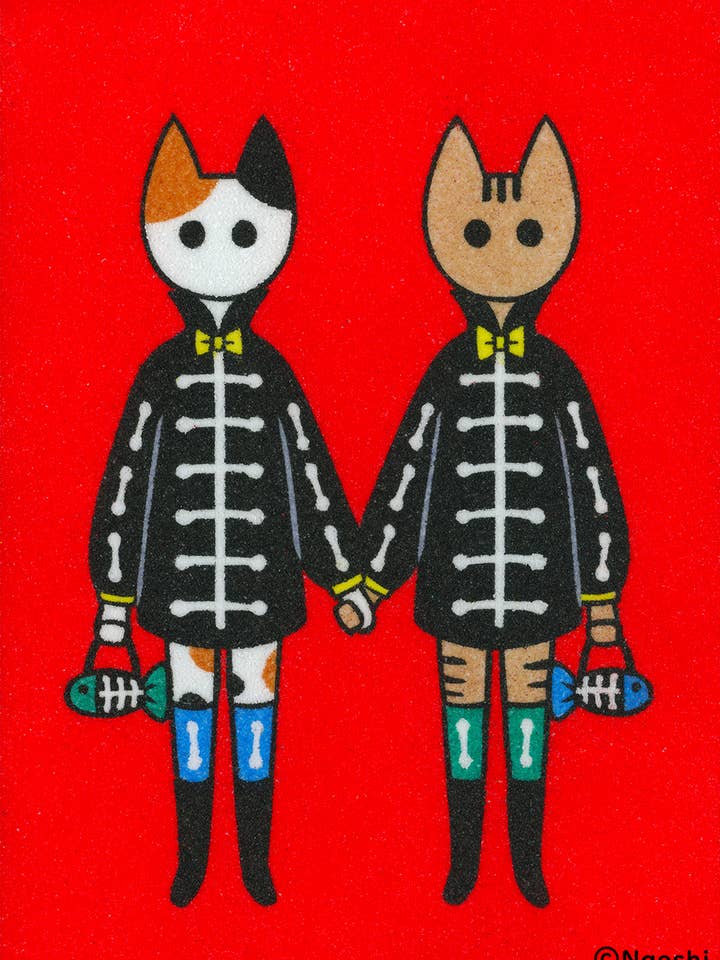 【Stampa d'Arte 5x7】Gatti Scheletro per la vendita all'ingrosso da parte di Naoshi