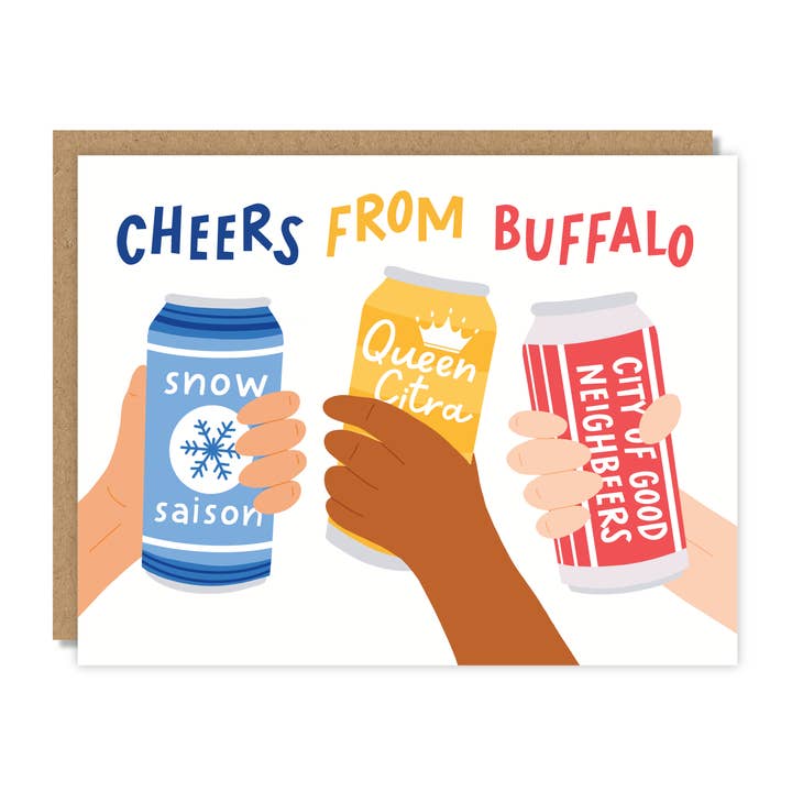 Cheers from Buffalo Card for wholesale by Tiny Buffalo Designs Co.