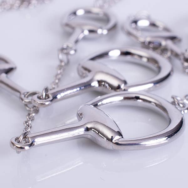 My Best Kept Jewelry - Wholesale Link & Chain Necklace - Layered Silver Horse Bit Necklace-30’3