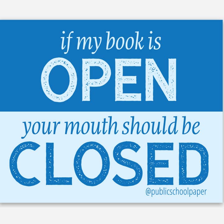Open/Closed Vinyl Sticker for wholesale by Public School Paper Co.
