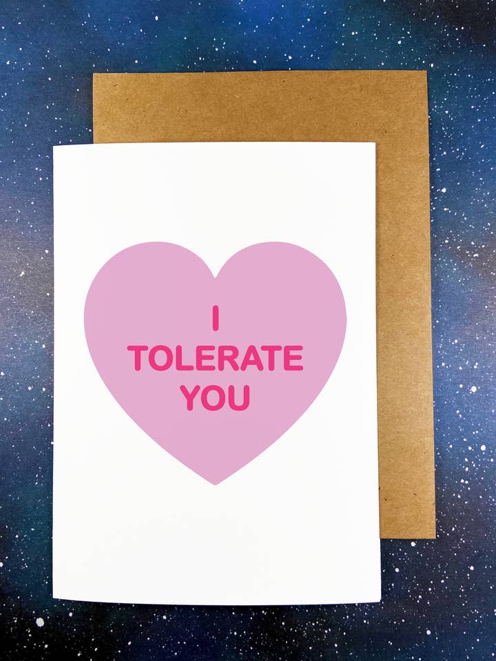 I Tolerate You Valentine's Day Greeting Card for wholesale by The Red Swan Shop