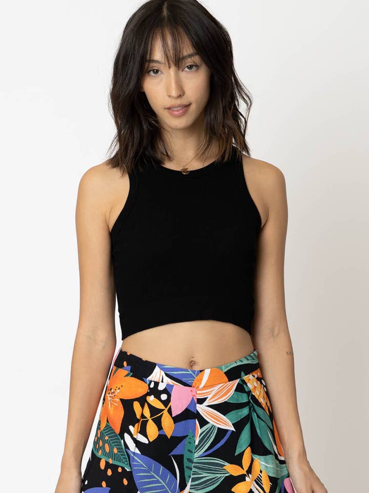 Cropped Halter Neck Tank Top for wholesale by En Crème