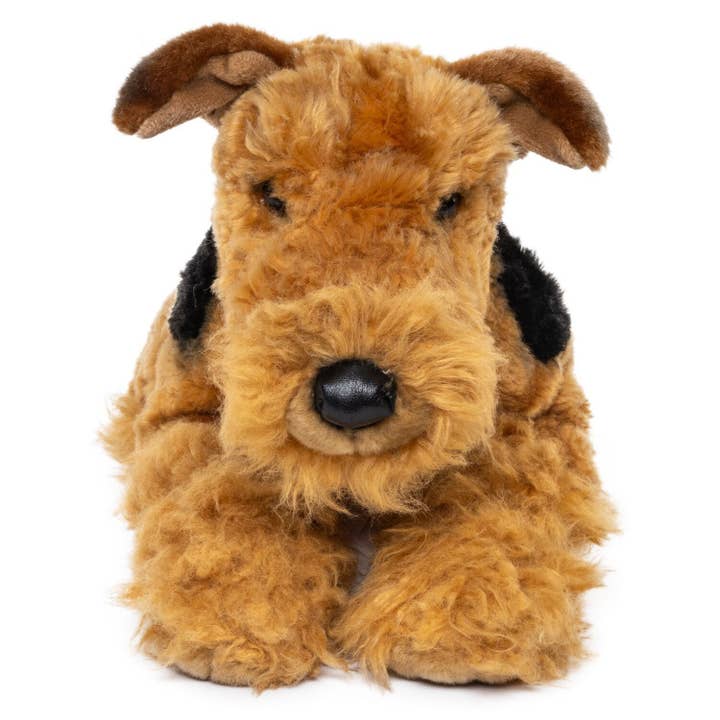 Uni Toys - Wholesale Knuffels - Kinderen en baby - Airedale Terrier, liggend - 43 cm (lengte) knuffel/knuffel