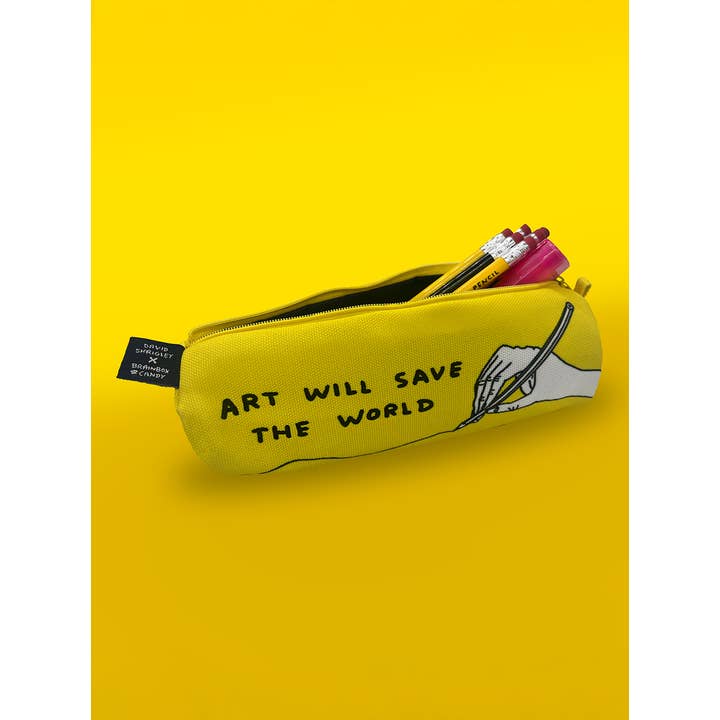 David Shrigley x Brainbox Candy - Wholesale Pencil Case/Pouch - Funny Gift - David Shrigley - Art Save The World Pencil Case1