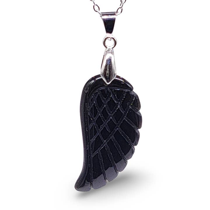 Arômes & Évasions - Venta al por mayor Collares con colgantes/abalorios - Collar, gema, alas de ángel, ónix negro