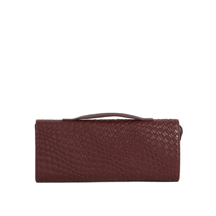 Handbag Factory Corp - Wholesale Clutch Bag - Women's - Embossed Weave Knot Accent Clutch Shoulder Bag6