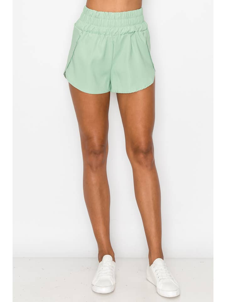 Shop Lev - Wholesale Athletic Shorts - Women's - Banding High Waist Active Windbreaker Shorts7