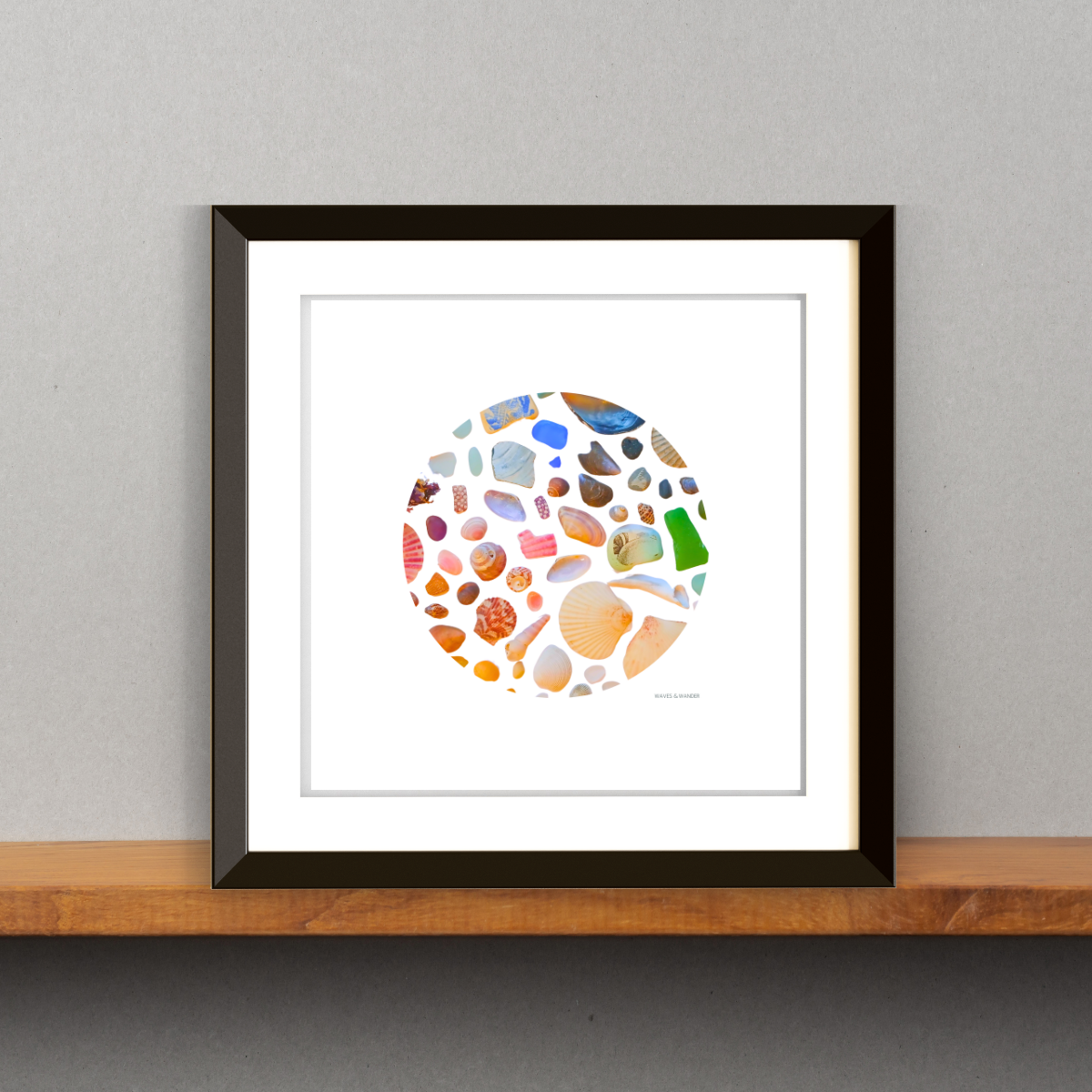 Waves & Wander - Wholesale Art Print - Shell Art Print - Coastal Colours - 10 x 10  5