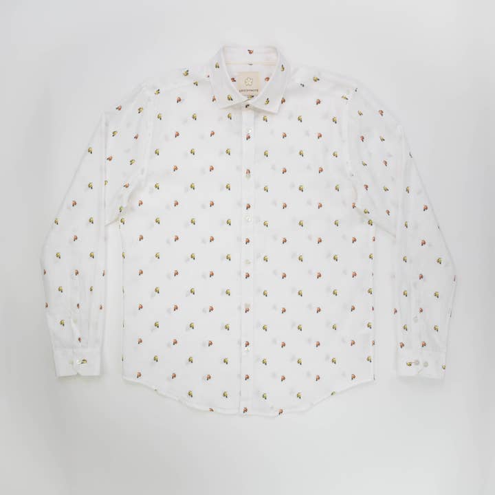 Vespa Print Long Sleeve Linen Shirt for wholesale by Stitch Note