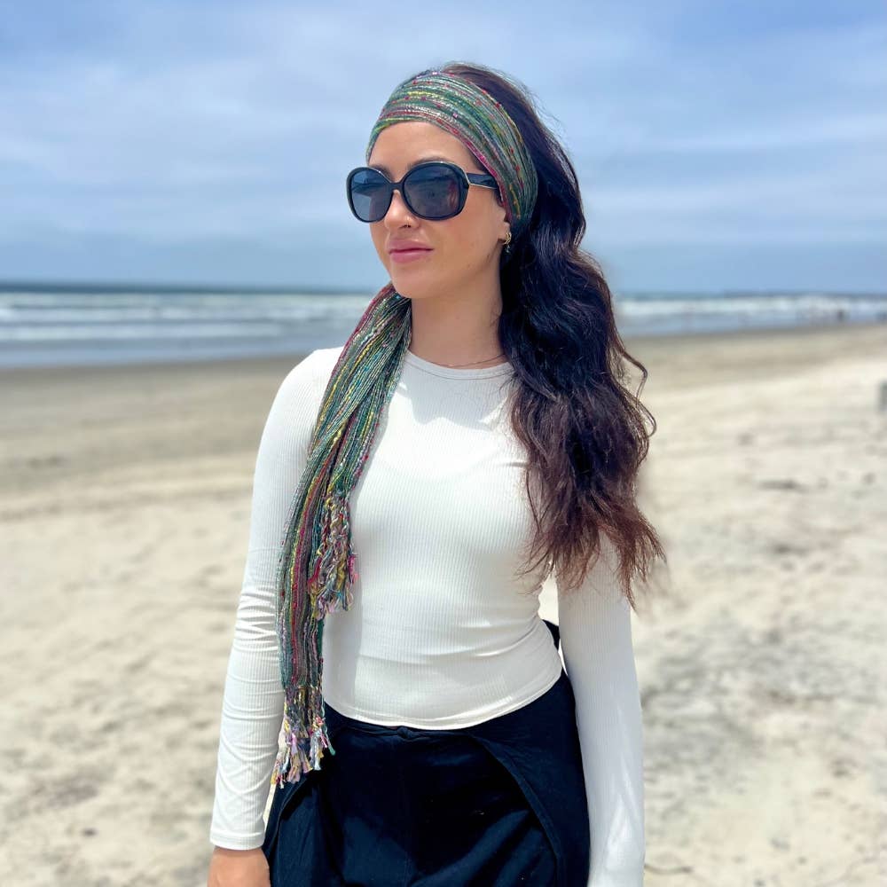 Humble Hilo – wholesale Scarf – Women's – Humble Hilo Multicolored Thread Artisan Scarf68