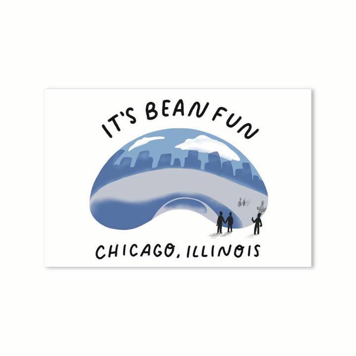 Chicago Bean - Chicago Postcard for wholesale by Finch and Flourish Paper Goods