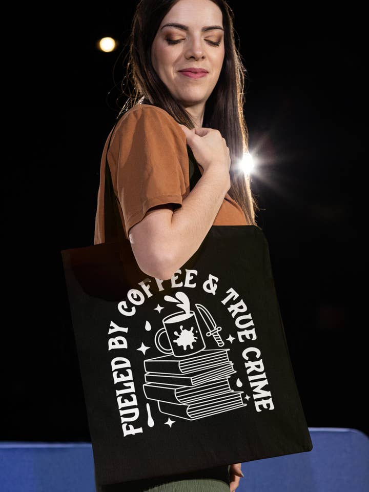 Bookish Bag, Coffee and True Crime for wholesale by Wickedly Divine Shop