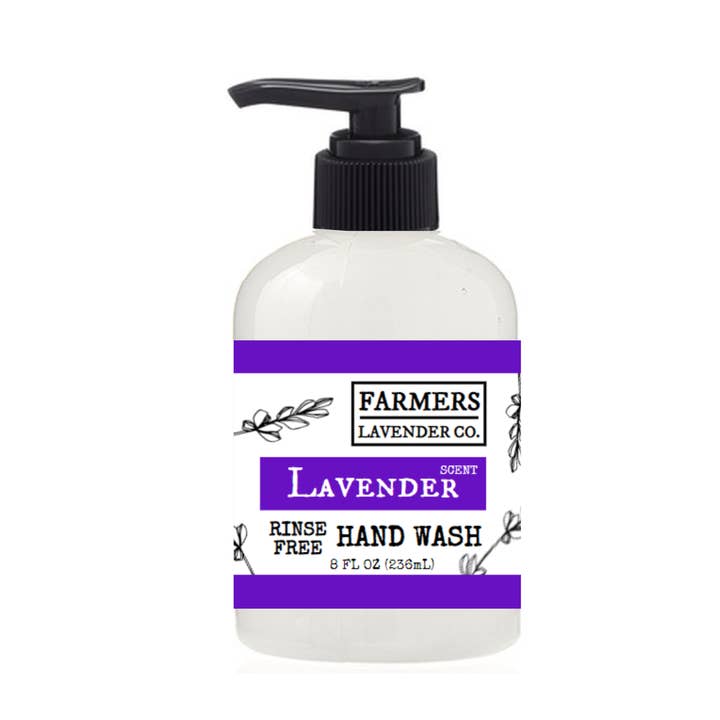 Lavender Rinse Free Hand Wash 8 FL OZ for wholesale by FARMERS Lavender Co.