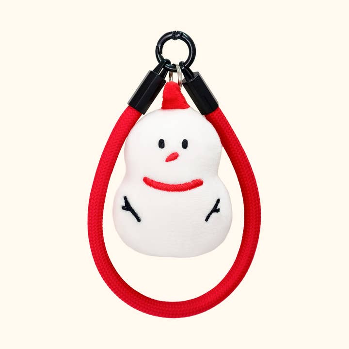 Blanc Quotidien | Mini Porte-clés Peluche Bonhomme de Neige pour la vente par Hello Claws Limited