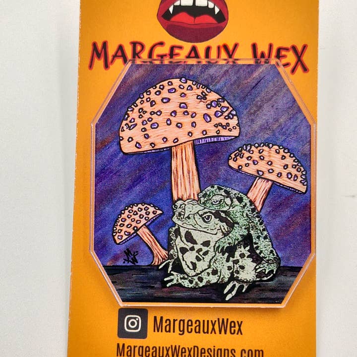 Acrylstift Toad & Mushrooms voor wholesale door Margeaux Wex Designs