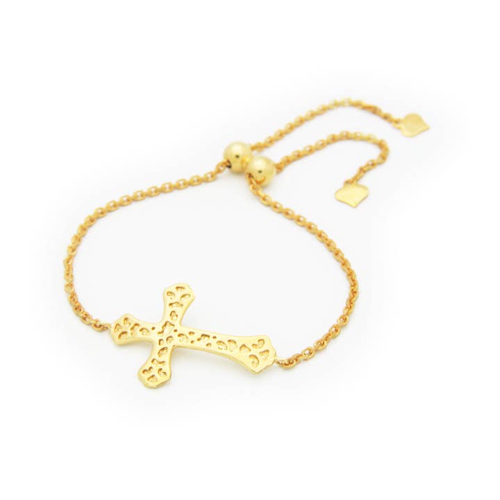 BecKids Adjustable Golden Cross Bracelet for wholesale by Barrocos