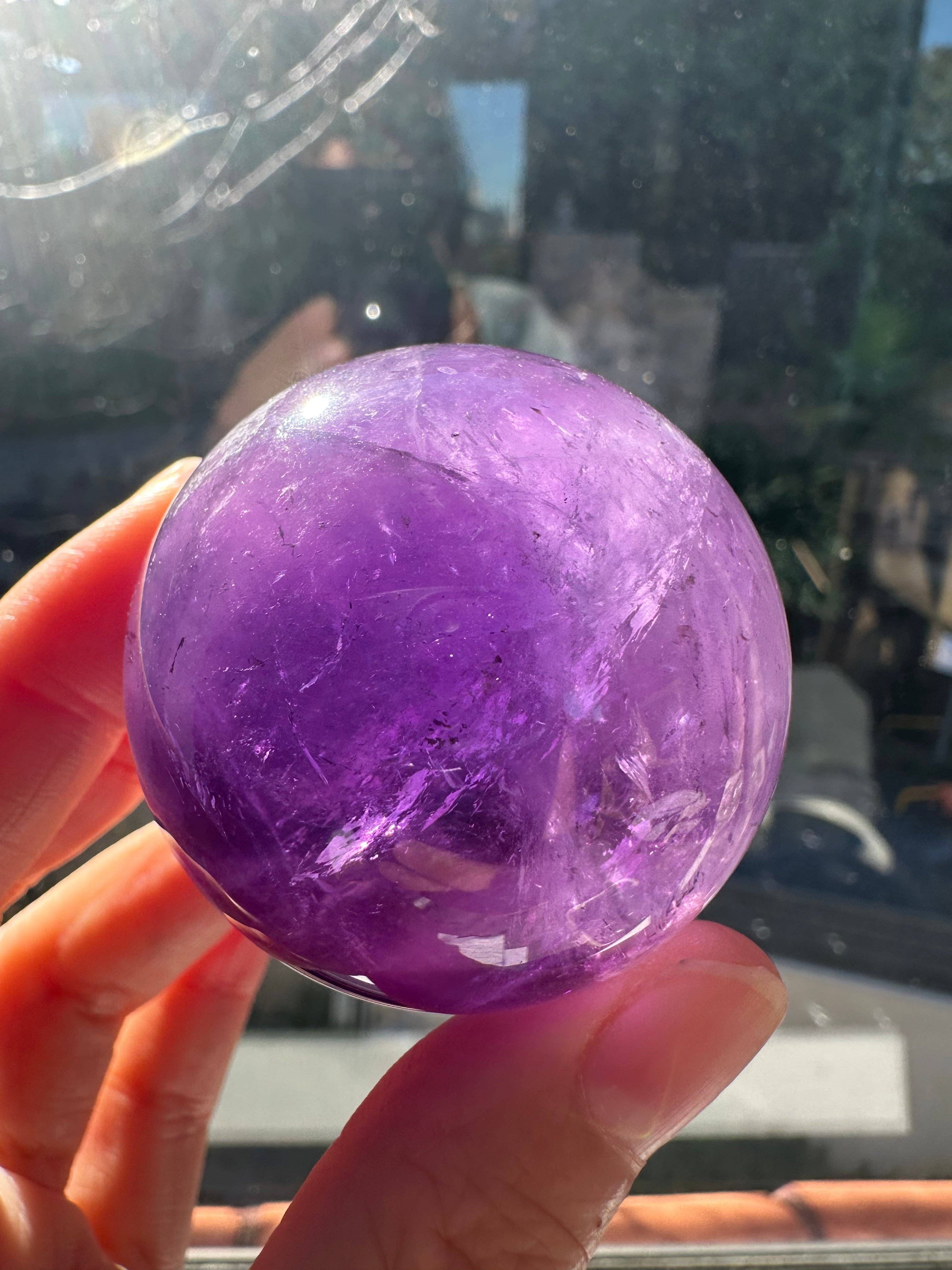 Moon Rituals - Wholesale Spiritual Stone/Crystal - Deep Purple Amethyst Sphere – Natural Healing Crystal for Calm, Clarity & Christmas Crystal Gift