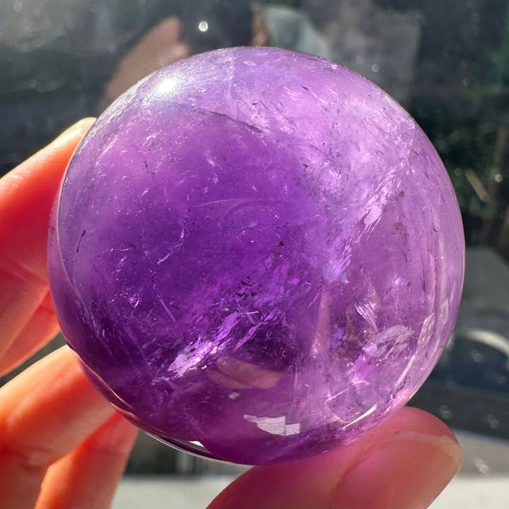 Moon Rituals - Wholesale Spiritual Stone/Crystal - Deep Purple Amethyst Sphere – Natural Healing Crystal for Calm, Clarity & Christmas Crystal Gift0