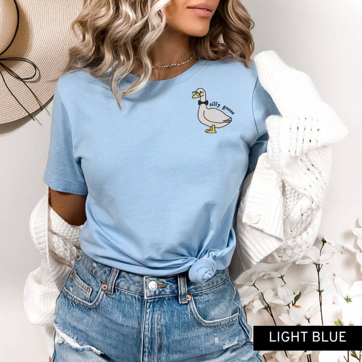 Embroidered Silly Goose Shirt, Silly Goose T-Shirt for wholesale by Rosie and Vi