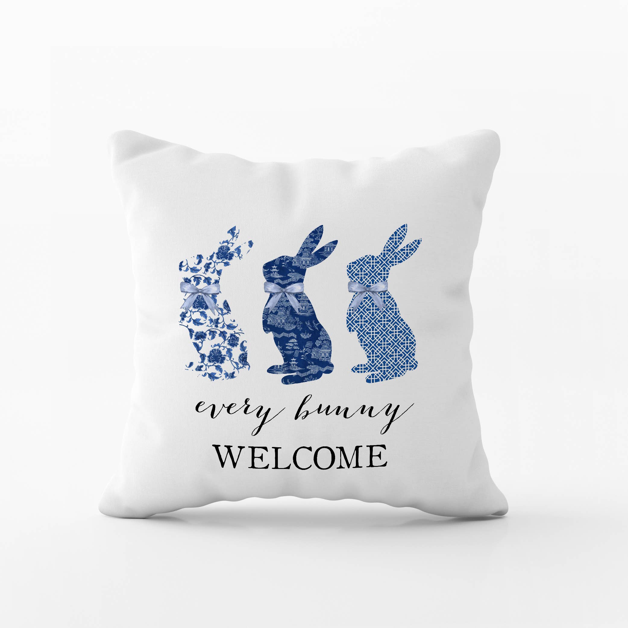 Canary Road - Wholesale Throw/Decorative Pillow - Easter Bunny Trio Pillow, Spring Decor White Pillow2