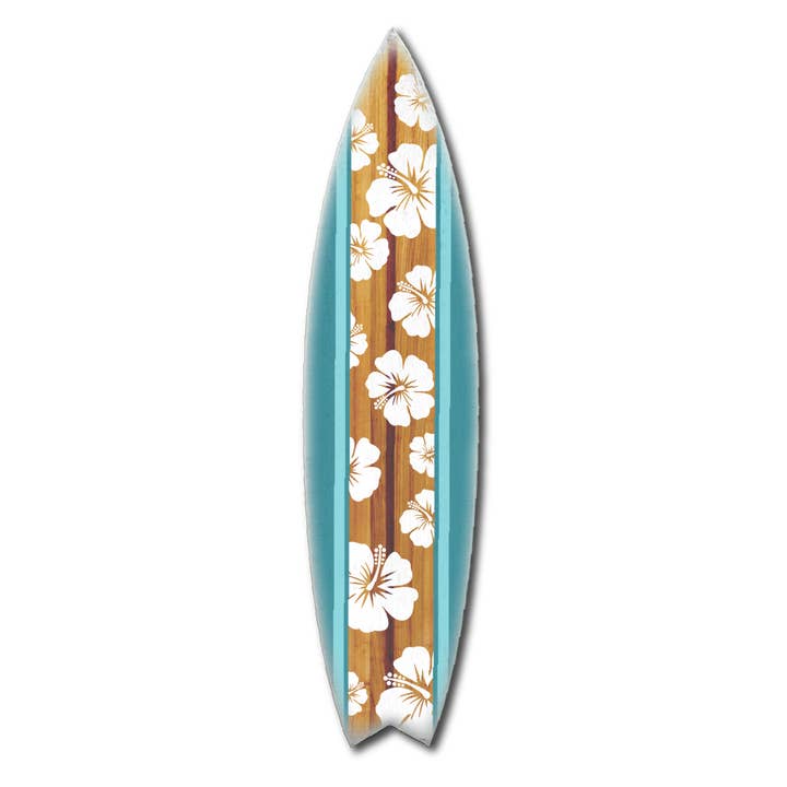 SURF BOARD WALL ACCENT HIBISCUS DARK TEAL for wholesale by Jarmz Designs