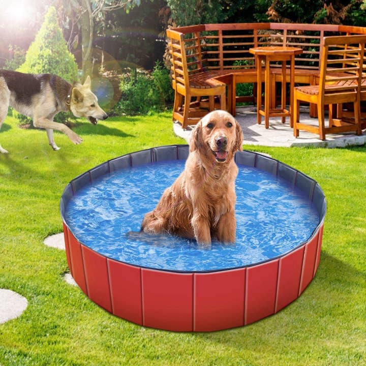 Naomi's Happy Place Shop – wholesale Inflatables – Foldable Pet Swimming Pool PVC Kiddie Baby Dog Swim Pool Bathing Tub Playmat Kids Pools16