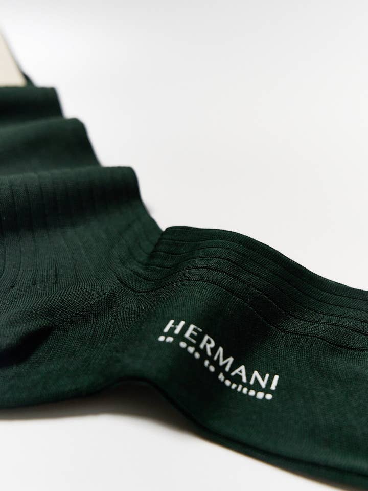 Hermani Heritage - Wholesale Socks - Women's - Donna Filo di Scozia Knee-High - Verdone1