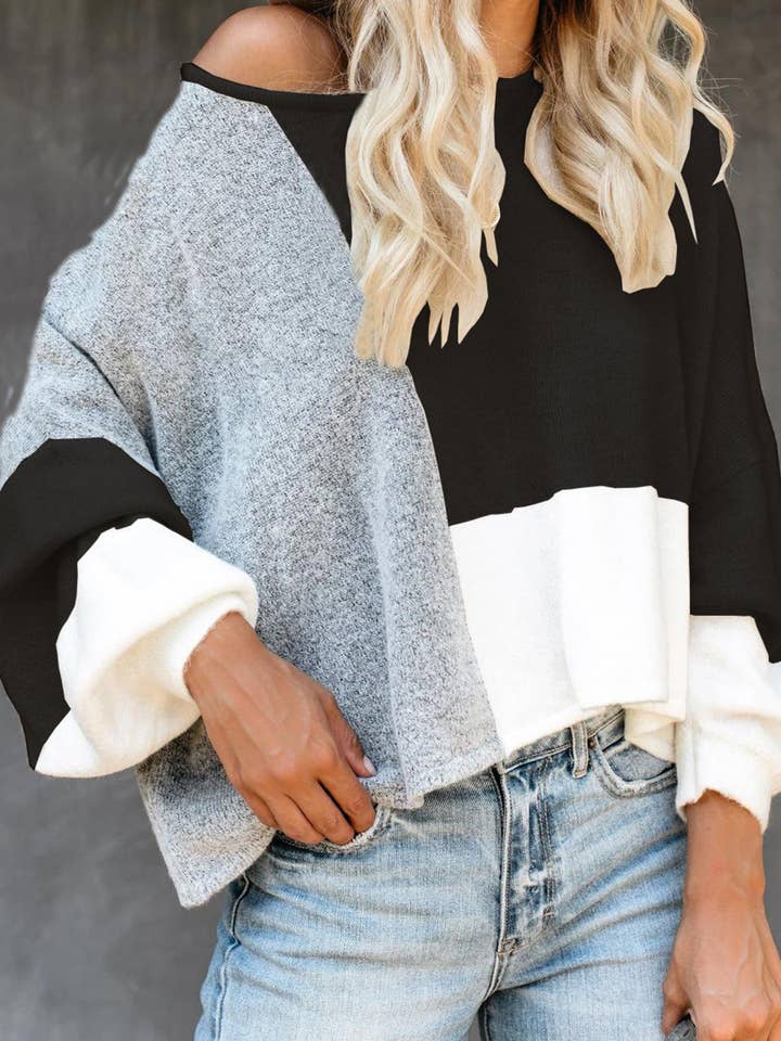 Wholesalesir - Wholesale Knit Sweater - Women's - Large Size Patchwork Knitted Sweater1