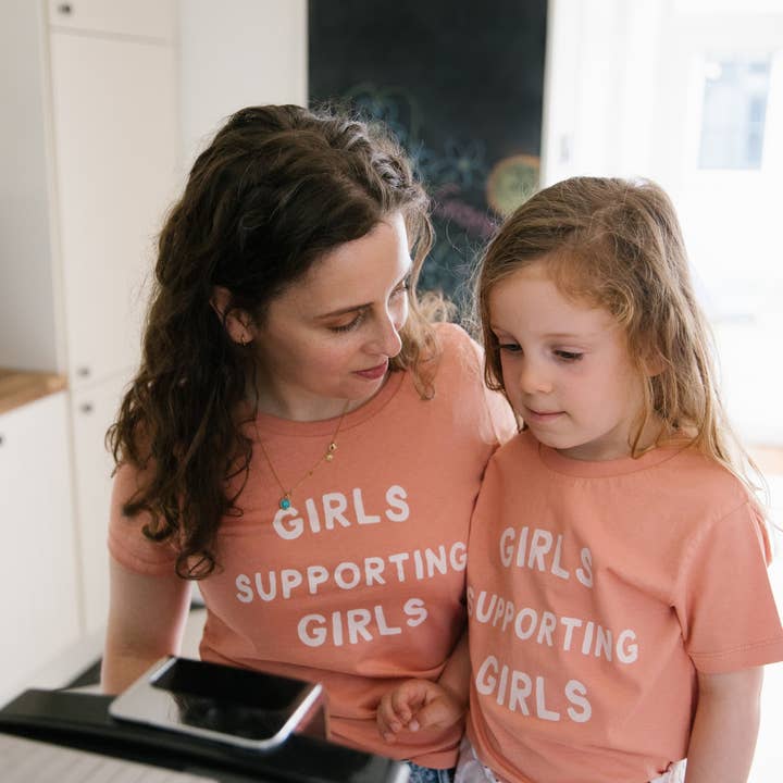 Girls Supporting Girls' T-Shirt (Women), Rose Clay for wholesale by les girls collective