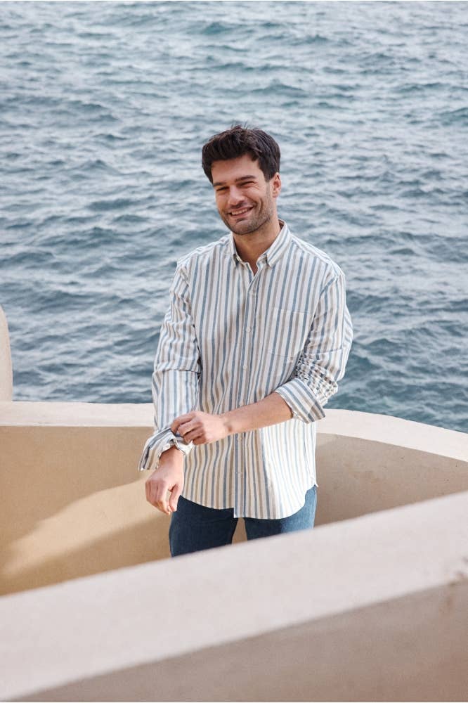 JAQK – Engroshandel Skjorte med buttondown – Mænd – Java Ciotat stribet skjorte i bomuld-lærred2