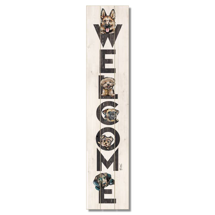 "All Dogs Welcome" Pallet Wood Porch Sign for wholesale by CounterArt/Highland Home/Thirstystone/CoasterStone