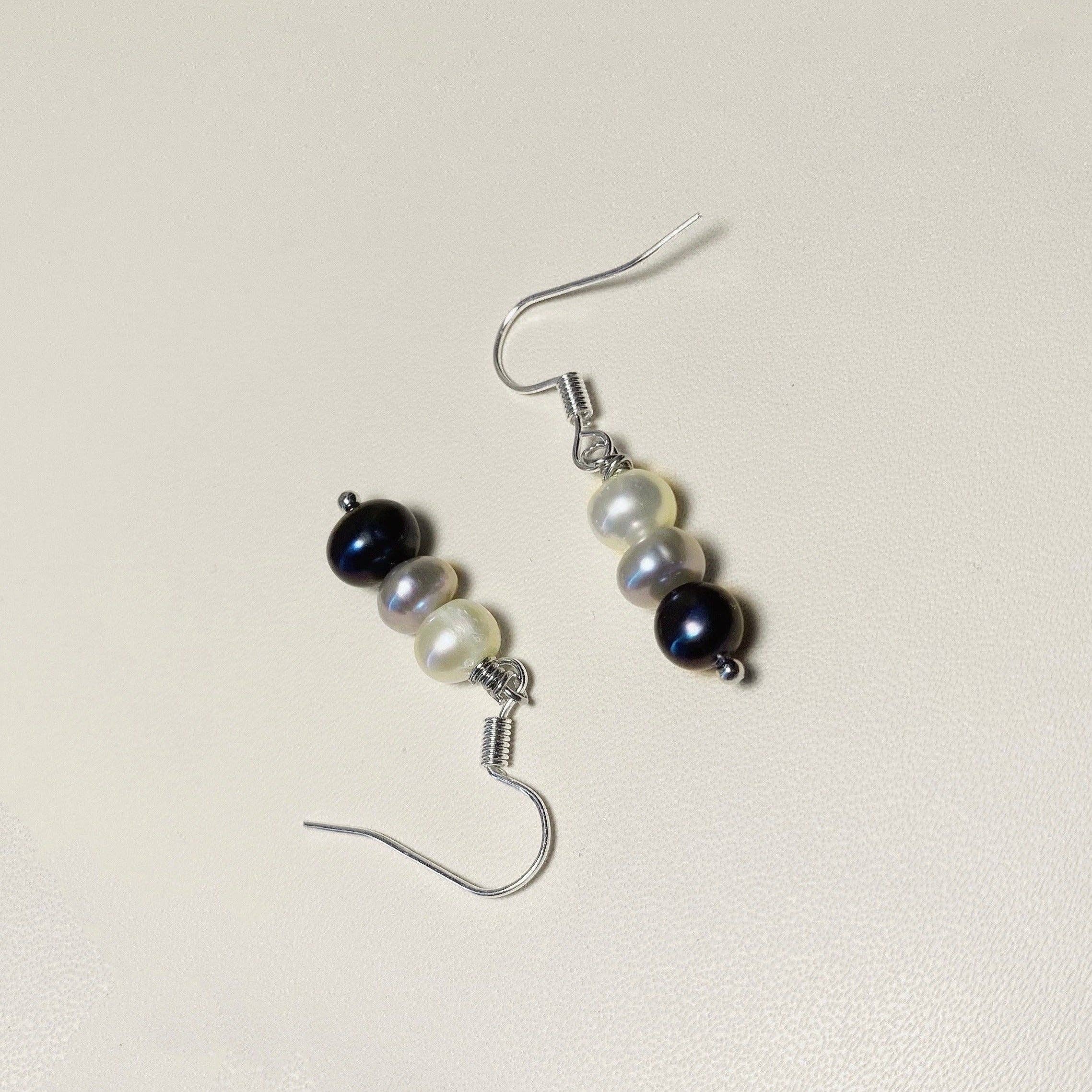Haengseongworkshop - Wholesale Dangle Earrings - S925 Korean Dangle Hook Black Grey White Baroque Pearl Bar Earrings 4-6mm1