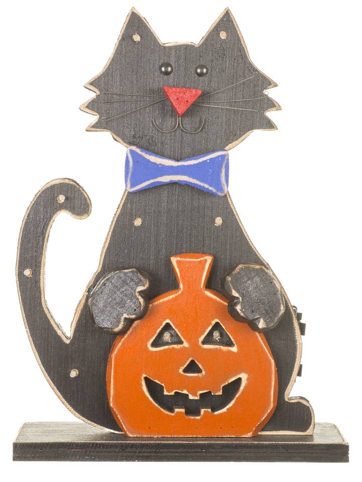 NEW-Black Cute Cat LED Display Figure for wholesale by Starlight Collection