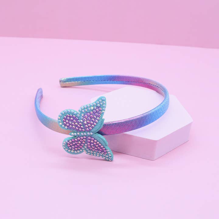 Frog Sac - Wholesale Fashion Headband - Kids - Interchangeable Rhinestone Charm Headband and Hair Clips